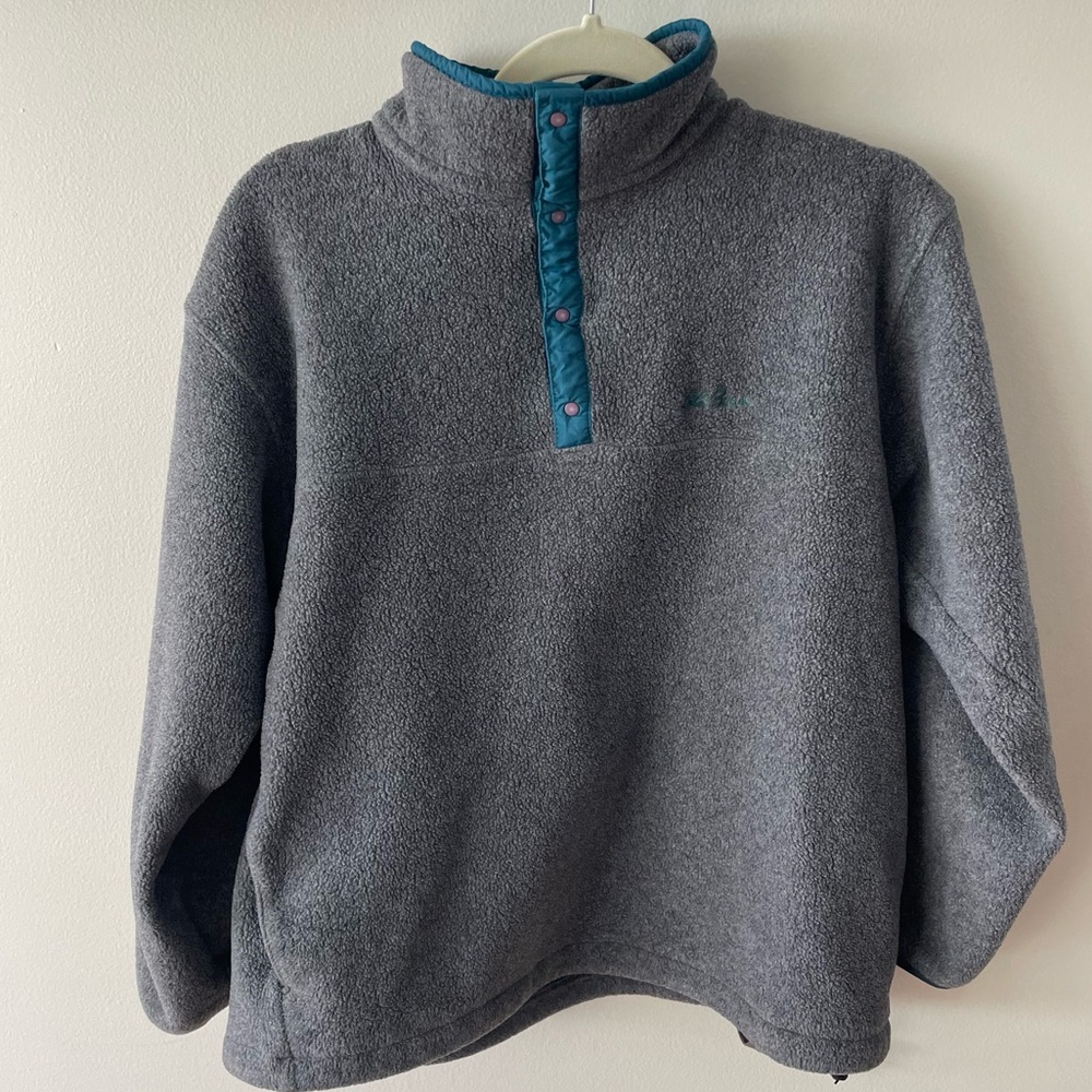 LL Bean Vintage 90s Quarter Button Pullover Fleece